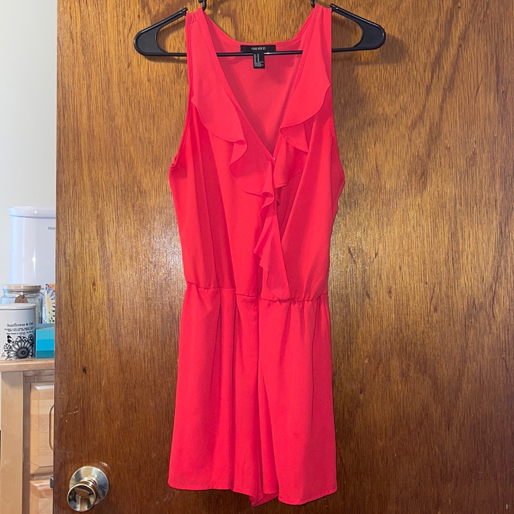 Adorable forever 21 red romper worn once